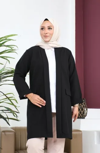 Blazer Buyuk Beden Kadin Ceket Tesettur Giyim Blazer Ceket 8795 Siyah