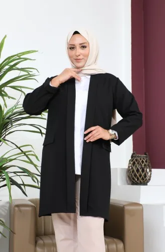 Blazer Buyuk Beden Kadin Ceket Tesettur Giyim Blazer Ceket 8795 Siyah