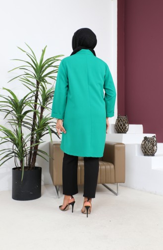 Blazer Large Size Women`s Jacket Hijab Clothing Blazer Jacket 8795 Green 8795.Yeşil
