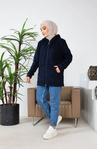 Fleece Vest Met Capuchon 00021-04 Marineblauw 00021-04