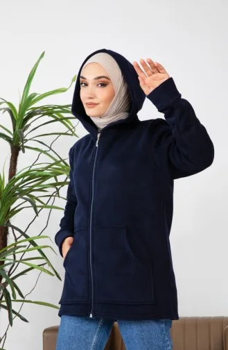 Fleece Vest Met Capuchon 00021-04 Marineblauw 00021-04