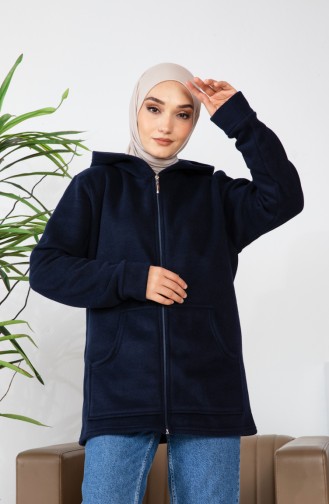 Fleece Vest Met Capuchon 00021-04 Marineblauw 00021-04