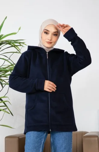 Fleece Vest Met Capuchon 00021-04 Marineblauw 00021-04