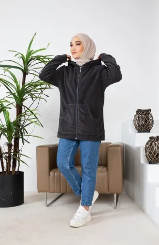 كارديجان صوف بقبعة 00021-06 رمادي غامق 00021-06