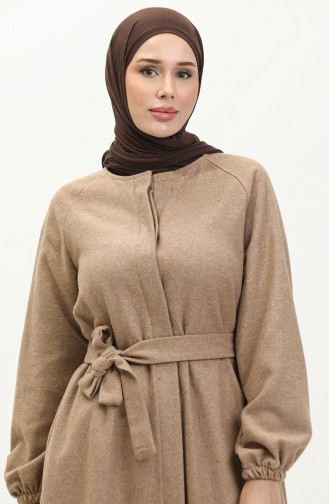Geprägter Umhang Mit Gürtel 5547-02 Beige 5547-02