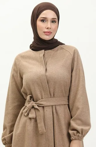 Geprägter Umhang Mit Gürtel 5547-02 Beige 5547-02