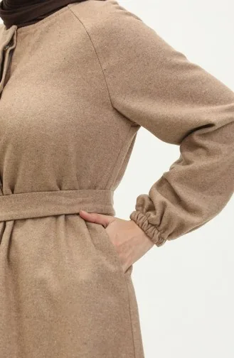 Geprägter Umhang Mit Gürtel 5547-02 Beige 5547-02