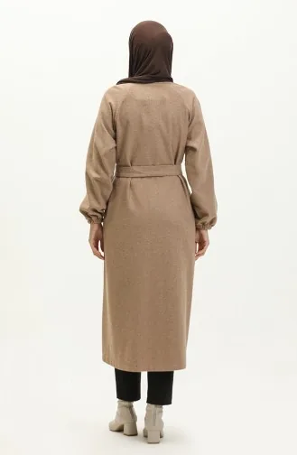 Geprägter Umhang Mit Gürtel 5547-02 Beige 5547-02