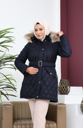 Large Size Fur Quilted Matt 5062-02 Navy Blue 5062-02