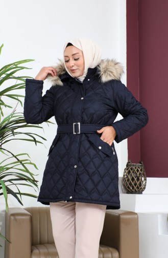 Large Size Fur Quilted Matt 5062-02 Navy Blue 5062-02