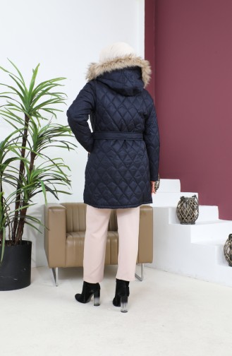 Large Size Fur Quilted Matt 5062-02 Navy Blue 5062-02