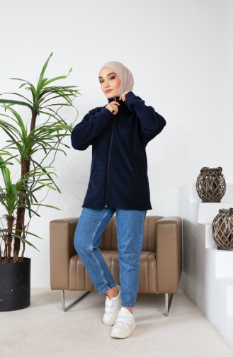 Winterfleecejas 00020-01 Marineblauw 00020-01