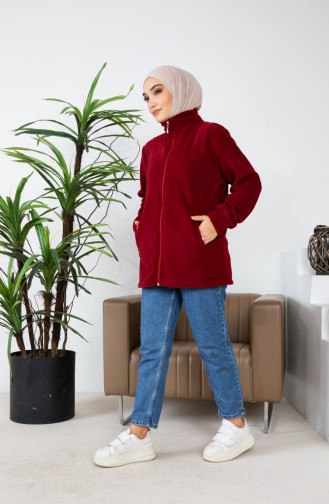 معطف صوف شتوي 00020-04 أحمر غامق 00020-04