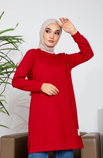 İki İplik Sweatshirt 9090-01 Bordo