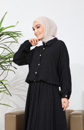 Ensemble Double Blouse Jupe Boutonnée 0196-01 Noir 0196-01