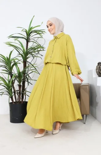 Buttoned Two Piece Suit 0196-03 Mustard 0196-03