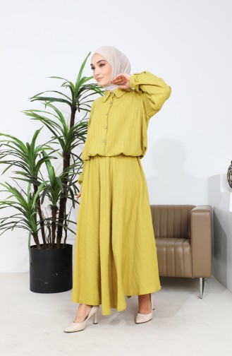 Buttoned Two Piece Suit  0196-03 Mustard 0196-03