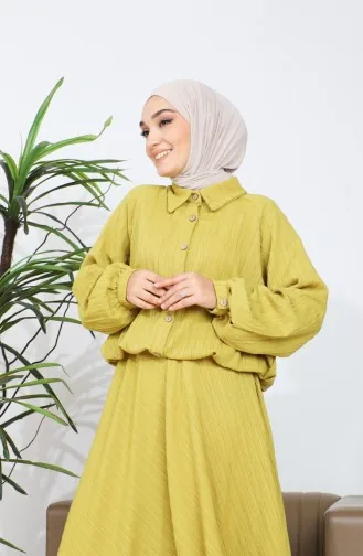 Buttoned Two Piece Suit 0196-03 Mustard 0196-03