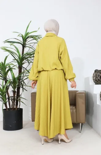 Buttoned Two Piece Suit 0196-03 Mustard 0196-03