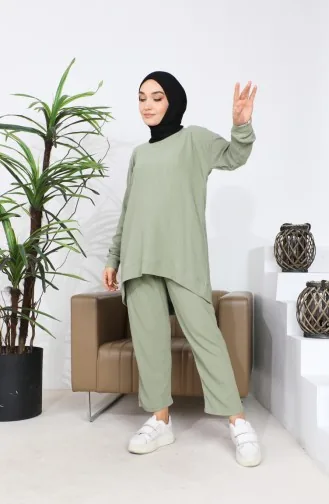 Crepe Fabric Two Piece Suit 20036-01 Khaki 20036-01