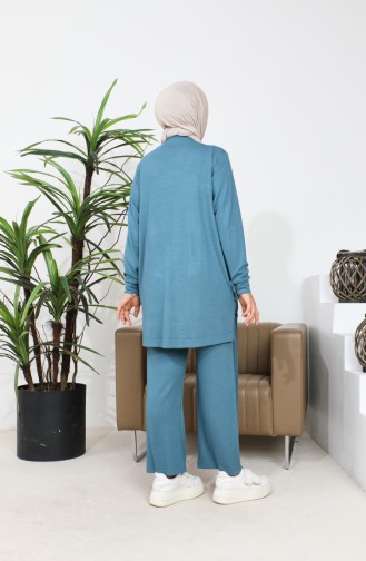 Ensemble Double Pantalon Tunique Caraco 20039-02 Pétrole 20039-02