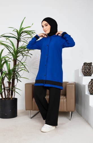 Ensemble Double Blouse Tunique A Capuche Tissu 9115-01 Saks 9115-01