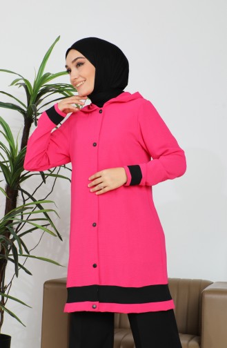 Aerobin Fabric Hooded Two Piece Suit 9115-03 Fuchsia 9115-03