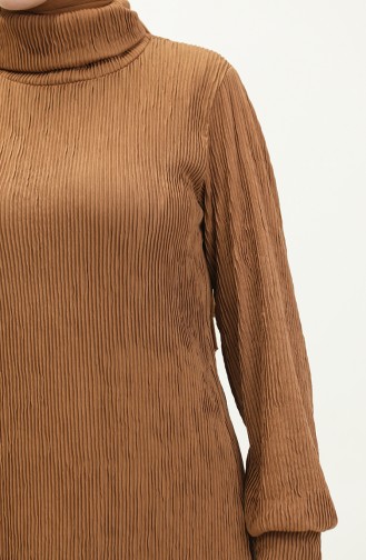 Turtleneck Plain Dress 0196-01 Milky Coffee 0196-01