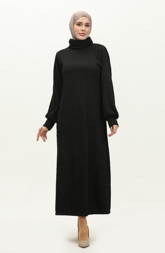 Plain Turtleneck Dress 0196-03 Black 0196-03