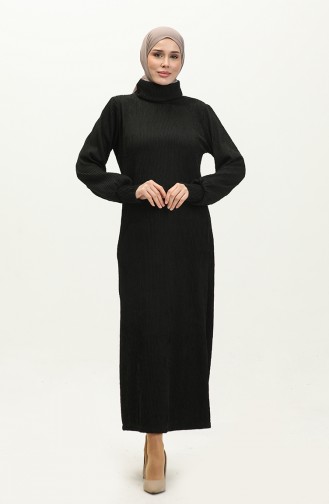 Plain Turtleneck Dress 0196-03 Black 0196-03