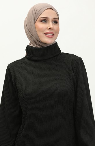 Plain Turtleneck Dress 0196-03 Black 0196-03