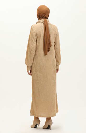 Plain Turtleneck Dress 0196-04 Beige 0196-04