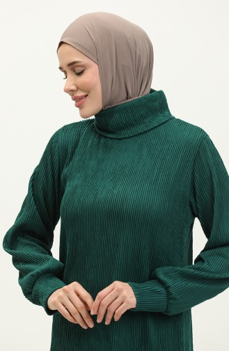 Plain Turtleneck Dress 0196-05 Emerald Green 0196-05
