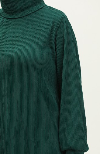 Plain Turtleneck Dress 0196-05 Emerald Green 0196-05