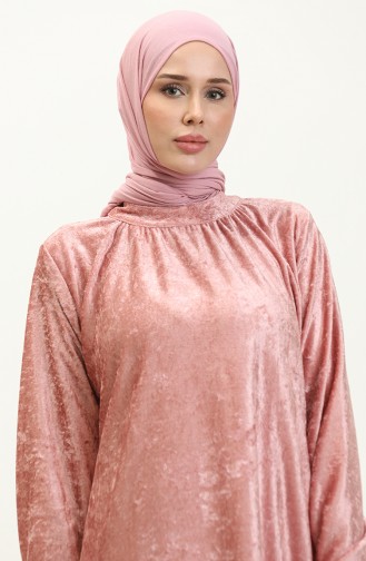 Robe Velours Froncee 0197-02 Poudre 0197-02
