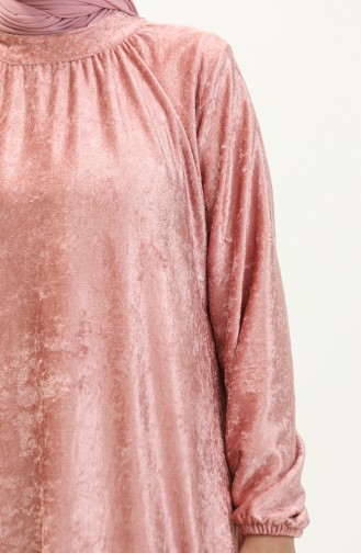 Robe Velours Froncee 0197-02 Poudre 0197-02