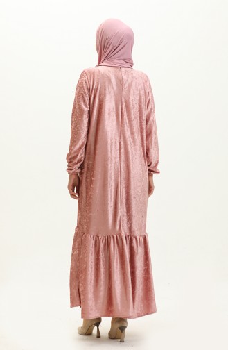 Robe Velours Froncee 0197-02 Poudre 0197-02