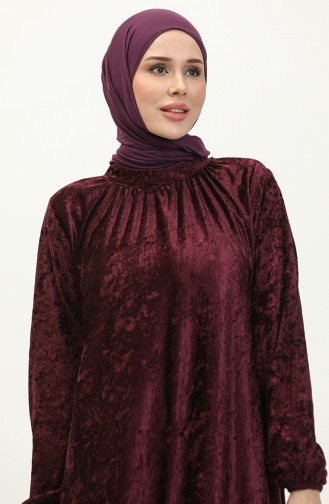 Samtkleid mit Rüschen 0197-05 Zwetschge 0197-05
