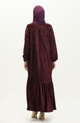 Samtkleid mit Rüschen 0197-05 Zwetschge 0197-05