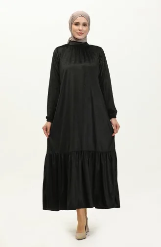 فستان مخمل 0197A-01 أسود 0197A-01
