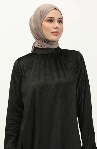 فستان مخمل 0197A-01 أسود 0197A-01