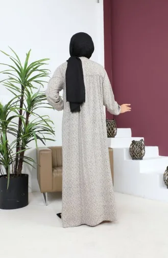 Kadin Buyuk Beden Çıtır Desen Uzun Anne Günlük Elbise 8408 4 Taş