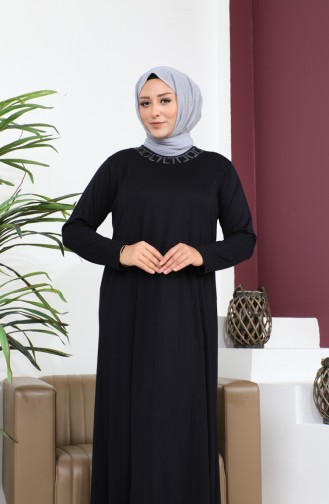 Hijab-Kleidung Kleidlänge Damenkleid Für Mutter In Übergröße 8685 Marineblau 8685.Lacivert