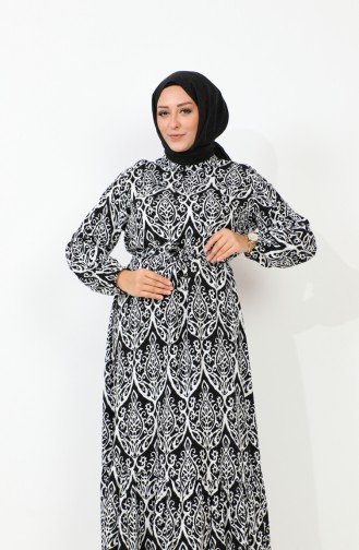 Femme Magnifique Col Grande Taille Robe Hijab Viscose Tissu Plissé Et Robe Plissée 8686 Noir 8686.siyah