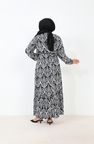 Femme Magnifique Col Grande Taille Robe Hijab Viscose Tissu Plissé Et Robe Plissée 8686 Noir 8686.siyah