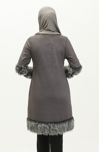 Fur Detailed Tunic 0504-01 Anthracite 0504-01