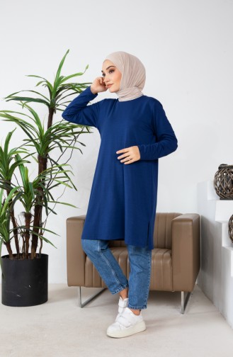 Likrali Penye Tunik 9081-01 Lacivert