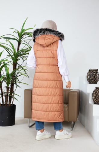 Furry Puffer Vest 514723-01 Camel 514723-01