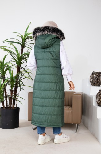 Furry Puffer Vest 514723-02 Emerald Green 514723-02