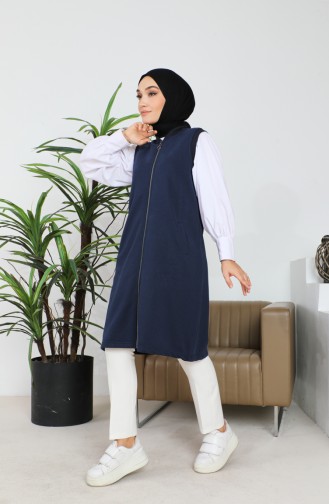 سترة بدون أكمام بسحاب 5055-02 كحلي 5055-02